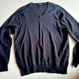 Polo Ralph Lauren Black Long Sleeve Sweater - Size Medium